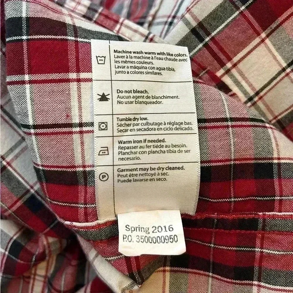 Carhartt Cotton Shirt Red Black Plaid Short Sleeve XL Button Down Relaxed Fit - Picture 9 of 9